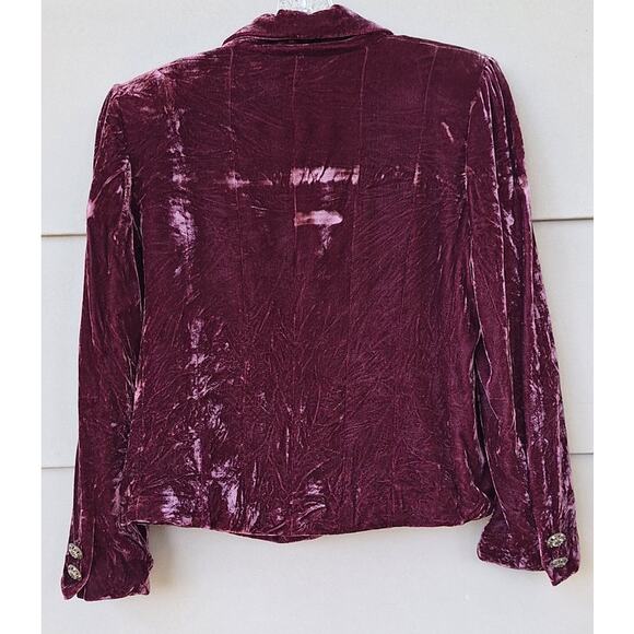Y2K Persuits, ltd Velour Crashed Velvet Regency Purple Pink Blazer Jacket 6p S/M - Picture 3 of 10